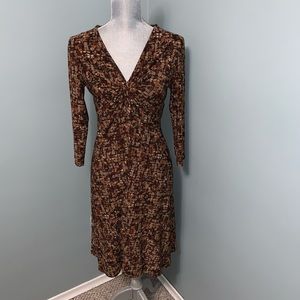 EVAN PICONE size 6 long sleeve cocktail print Dress wedding guest office wear